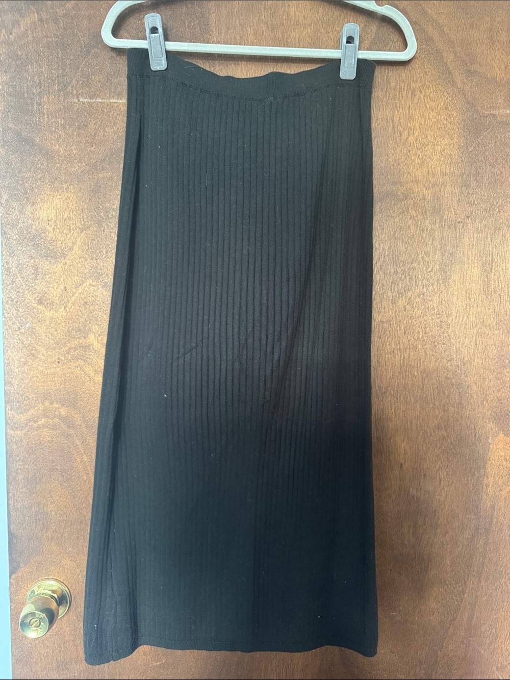 Free People Black Ribbed Maxi Skirt